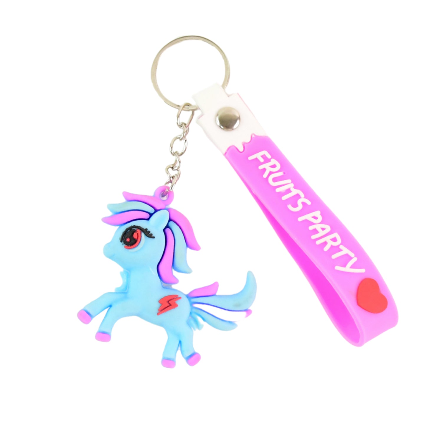 Cute Cartoon Unicorn Keychain With Silicone Strap (1 Pc) Cute Cartoon Unicorn Keychain With Silicone Strap (1 Pc)